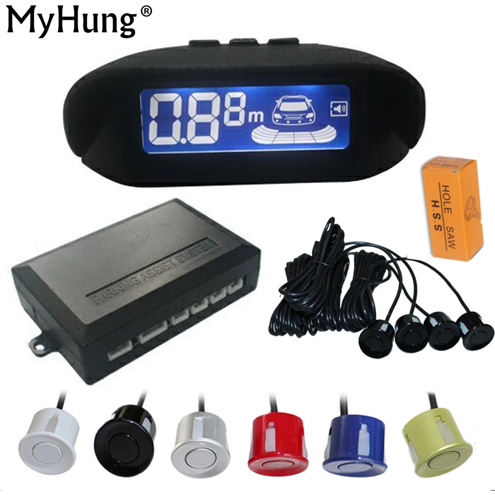 

Car Parking Sensor LCD Display Monitor Rearview Car Parking Assistance Backup Radar System 4 sensors Reverse Radar Car-Styling