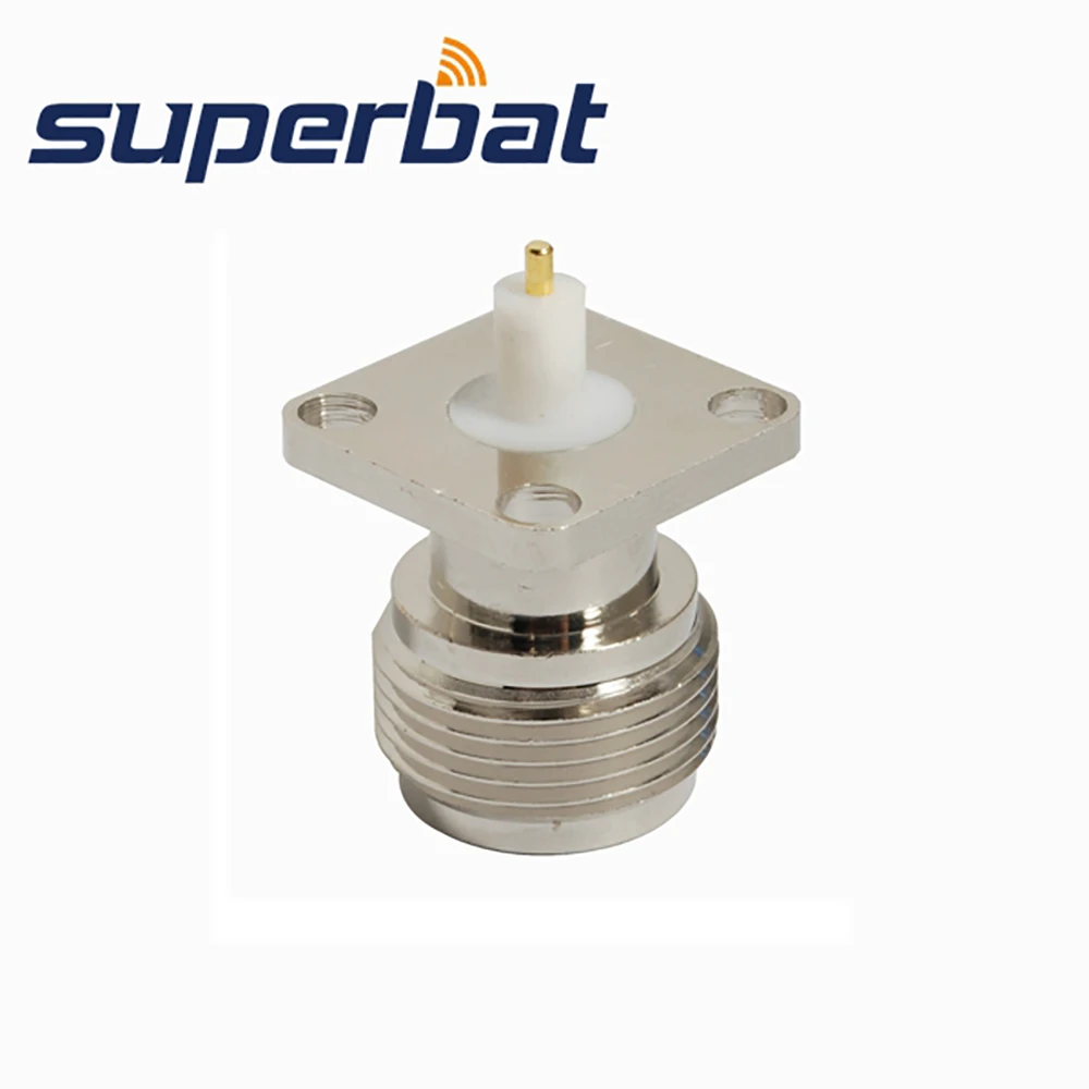 Superbat 10pcs N 4 furos para montagem em painel fêmea com conector coaxial RF de poste de solda