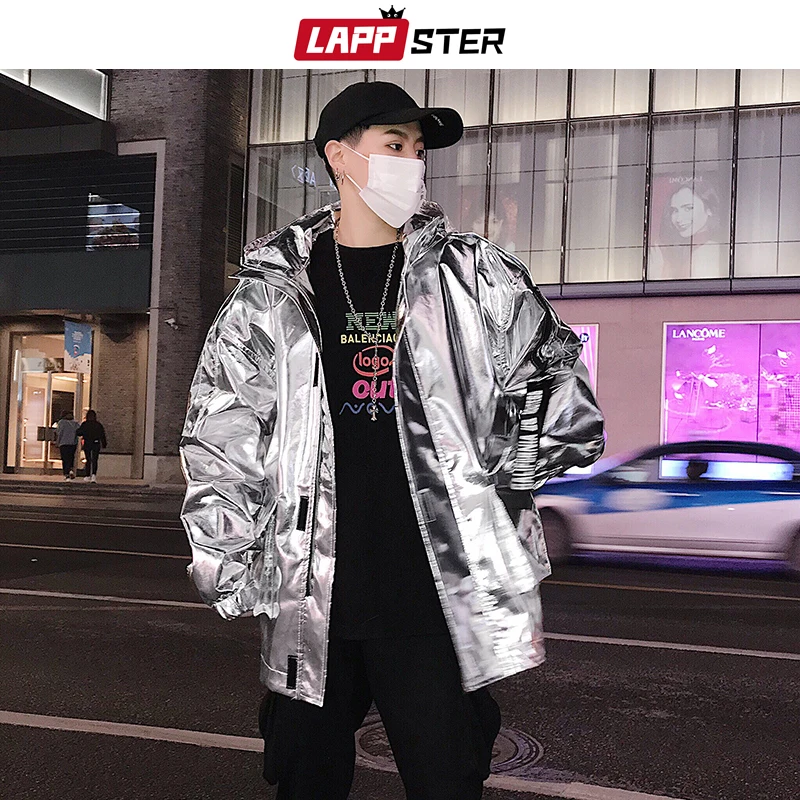 LAPPSTER Men Streetwear giubbotto Bomber riflettente 2023 giacca da uomo Hip Hop PU giacca a vento moda INS giacca college cappotti