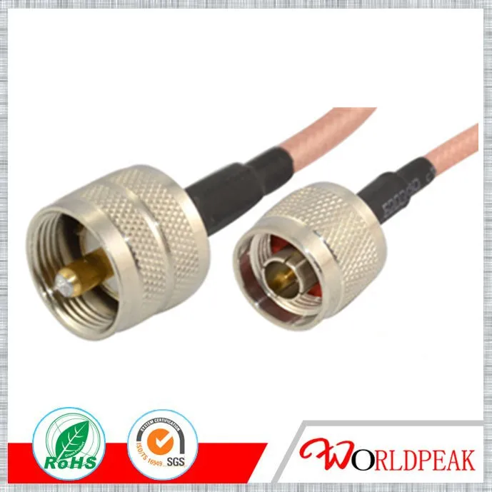 Free shipping 1Pcs 1ft RG142 cable assembly n type connector male plug to uhf male pl259 pigtail cable