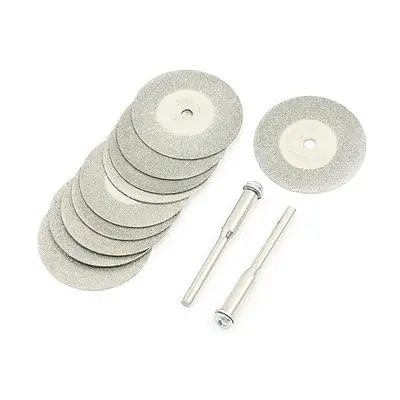 10PCS 30x1mm Aluminum Resin Bond Diamond Coated Grinding Wheel Gray w Drill Bits