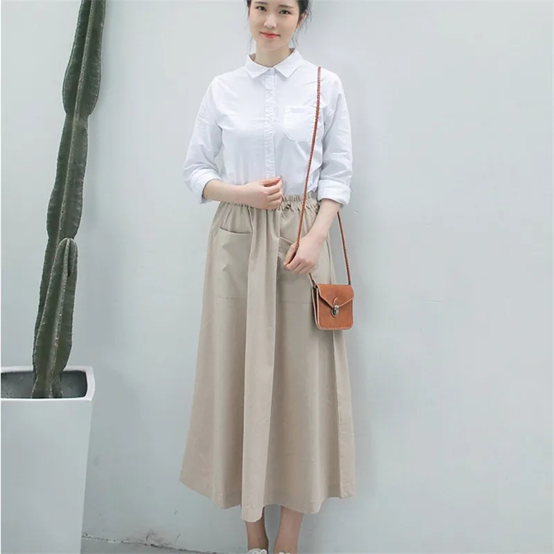 2020 Vintage Long Suspender Black Skirt For Women Japanese Preppy Maxi Linen Overalls Mori Girl Navy Female High Waist Skirts