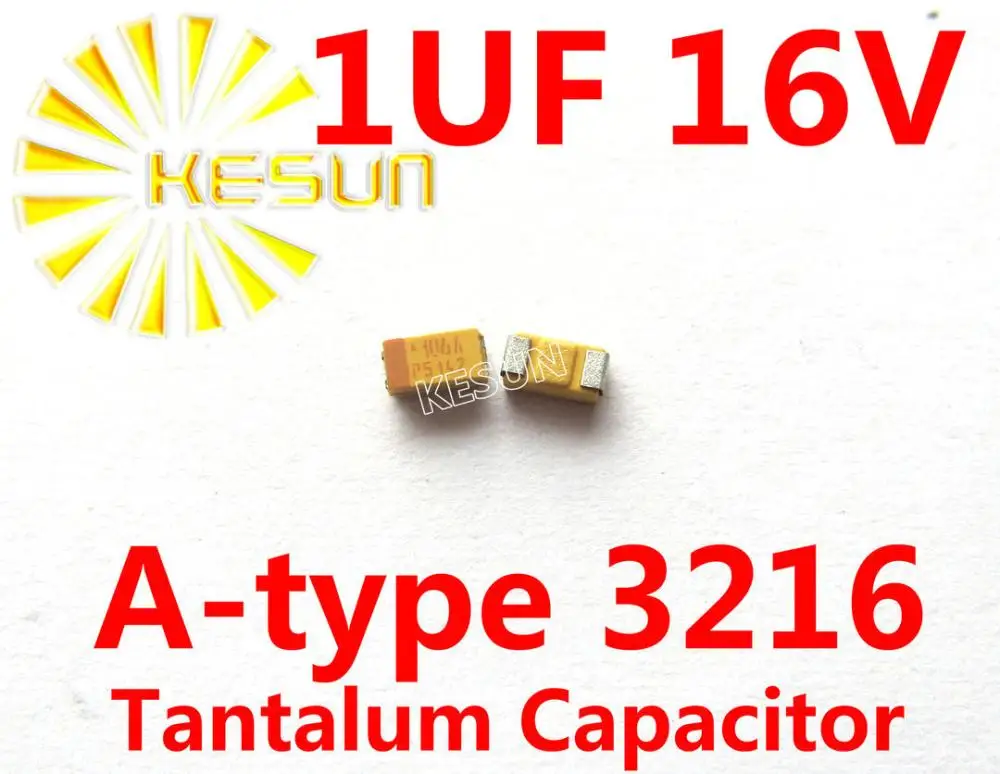 1UF 16V A type 1206 3216 105C SMD Tantalum Capacitor Connector  TAJA105K016RNJ x100PCS Free Shipping