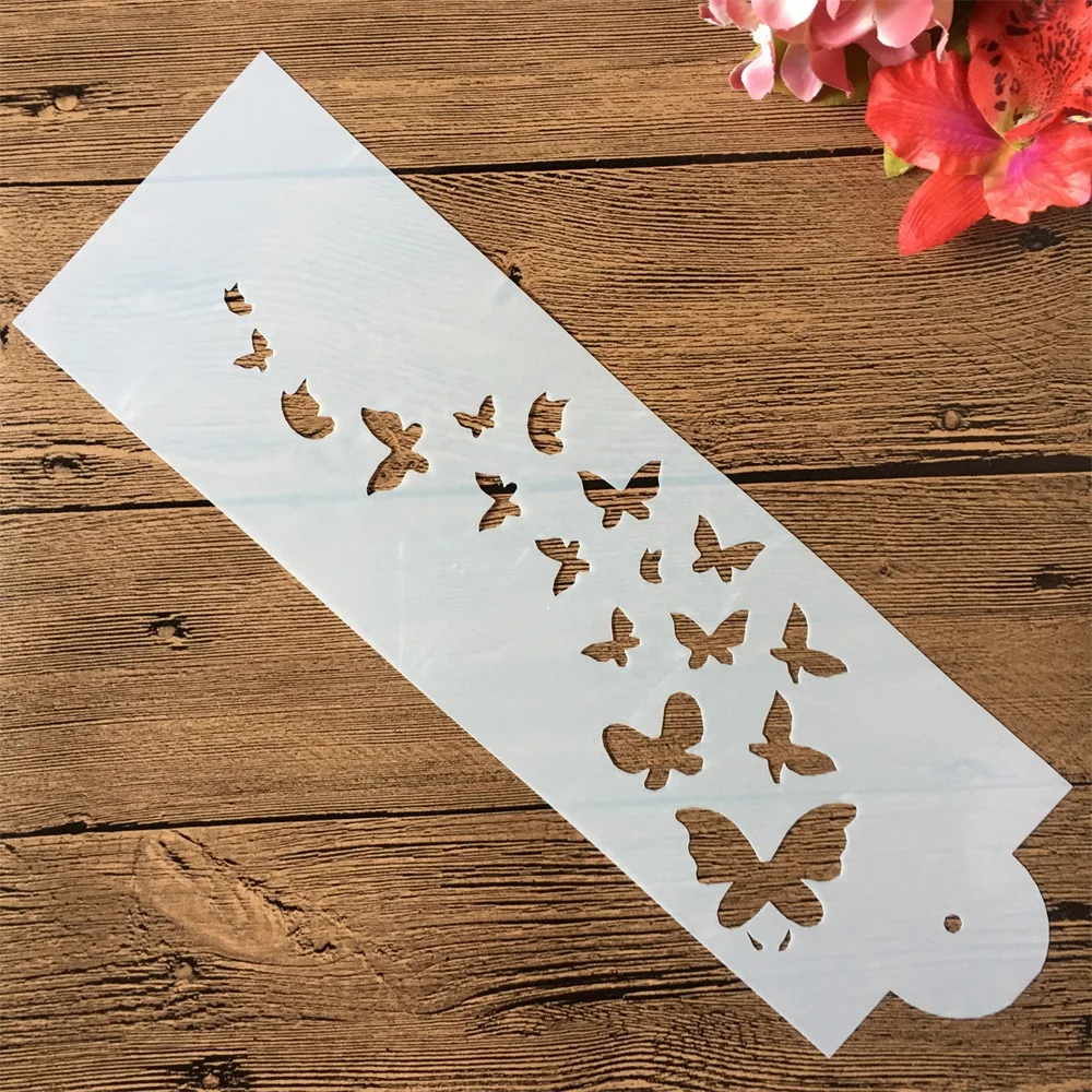 33*10Cm Hình Bướm DIY Thủ Công Lớp Dựng Stencils Tranh Thêu Sò Dập Nổi Album Thẻ Giấy Bản Mẫu