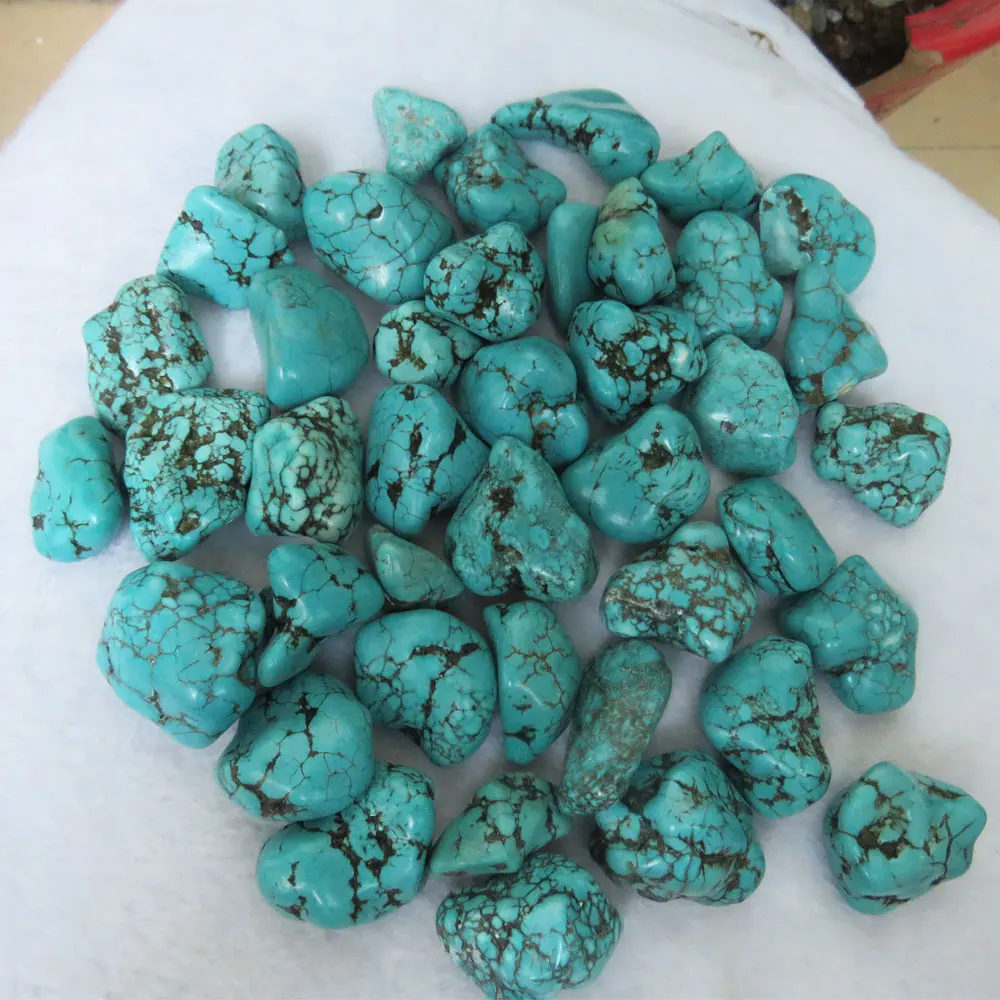 15~30mm AAAA+ Nunatak Crystal  Blue Turquoise Howlite Tumbled Stone Healing Fengshui Round Shape 200g Mineral Stones & Specimens