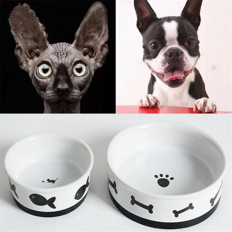 New Dog Cat Feeder Pet Food Drink Water Bowl Ceramic Dish Accessory Storage Equipment For Small Dog Kitten Little Pet