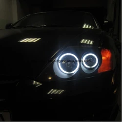 For Hyundai Tiburon 2003 2004 2005 2006 Ultra Bright Day Light DRL CCFL Angel Eyes Demon Eyes Kit Warm White  Ring