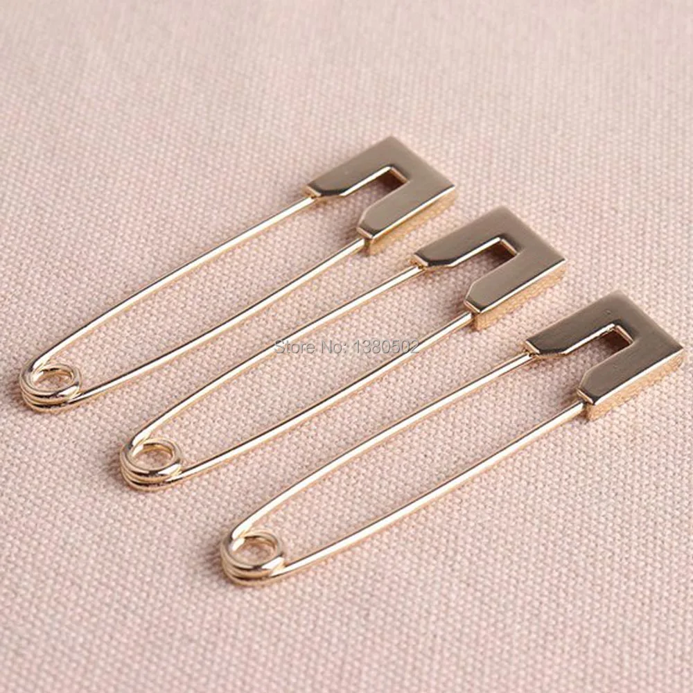 

5pcs /lot 80mm gold color large metal Safety Pins Brooch decoration for garment