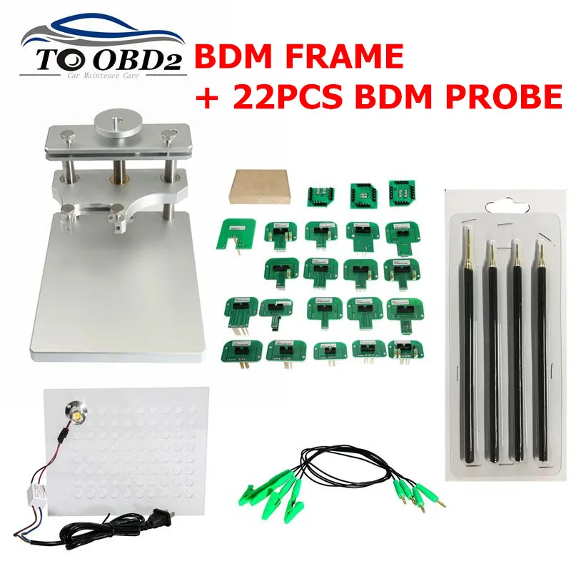 LED BDM Frame Stainless steel 2IN1 + BDM Probe 22PCS Adapter ECU Chip Tuning Remap For V7.020 V5.017 V2 FGTECH BEST QUALITY