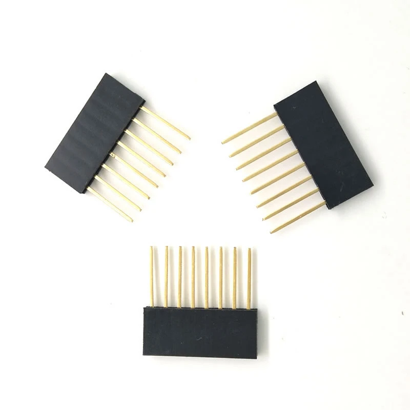 10pcs/LOT Pin Header 6/8/10pin 2.54MM 10MM Long Needle Female Pin Header Strip Stackable Header