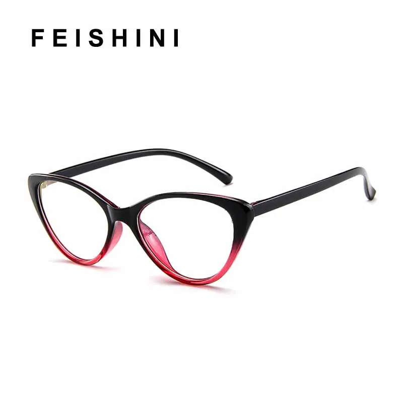 Spectacle frame Black Cat Eye Glasses Frame Women brand Clear Lens Eyewear frames Ladies Myopia Nerd Red eyeglasses frame