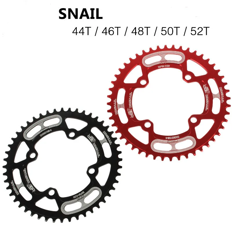 Bicycle Chainwheel Mtb Mountain Chainring 104BCD 44T 46T 48T 50T 52T Positive / Negative Teeth Chainwheel Black Red