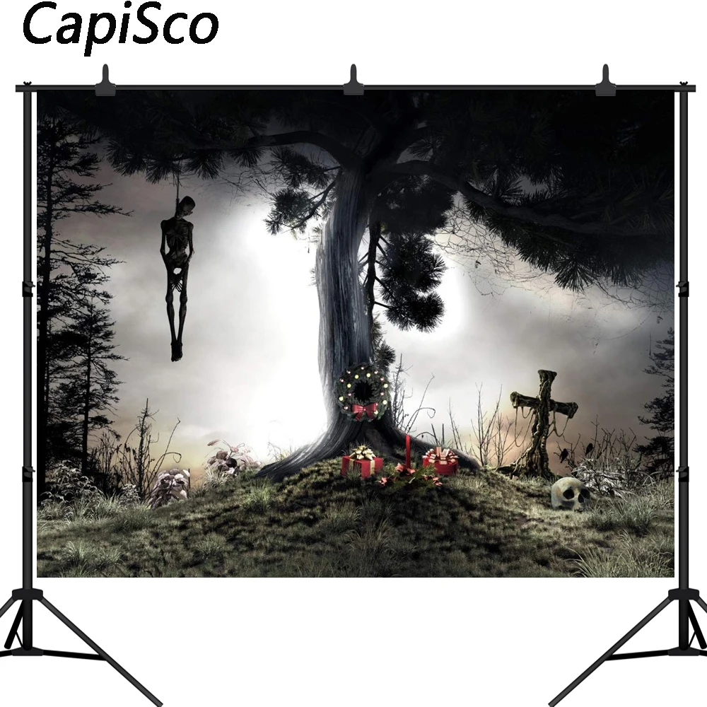 

Capisco photography background Under the tree Hang the dead body Die for love Halloween theme backdrop photo background studio