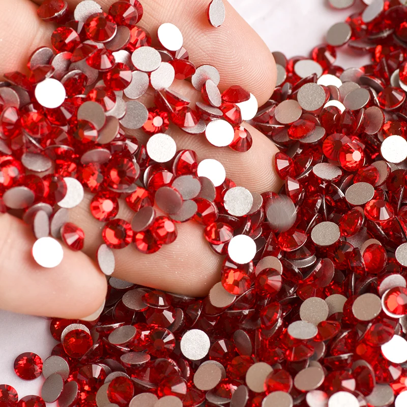 2058NoHF Light Siam Rhinestones Red FlatBack non Hotfix Rhinestones Use for Garment Shoes Bags Nail Art