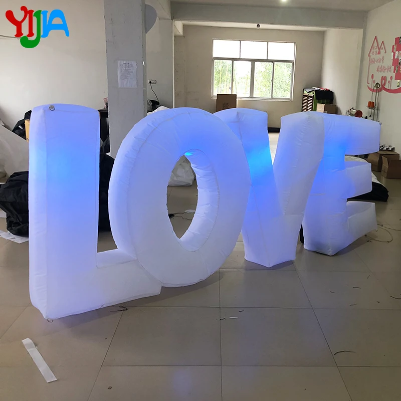 Imagem -02 - Cenários de Iluminação Led Infláveis 3m Letras Amor Visual Agradável Palavras de Amor Infláveis de Alta Qualidade para Decorações de Festa de Casamento