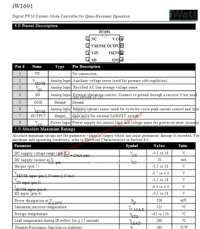 5pcs/lot IW1691-03 SOP8 1691-03  IW1691 In Stock