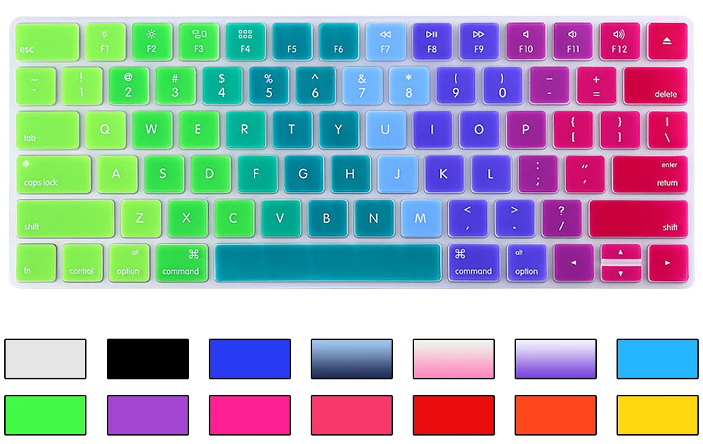 Rainbow Gradient Magic Keyboard Cover Silicone Skin Protective Film For Apple Magic Keyboard 2 2015 A1644 US Keyboard Version