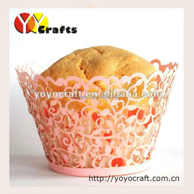 Free Shipping 100pcs Wedding Festival Supplies Flower Branch Cupcake Wrappers Paper