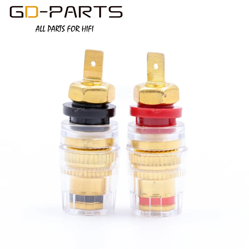 GD-PARTS Mini Gold Plated Brass Speaker Binding Post Hifi Audio AMP 4mm Female Banana Jack Conductor Terminal