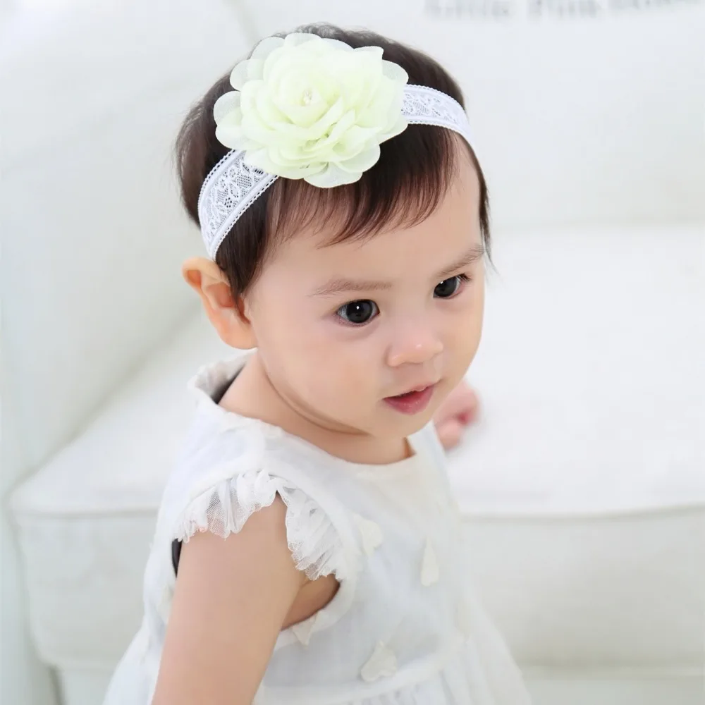 

10pcs Baby Girls Floral Headband Popular Multicolor Toddler Head Band Lace Flower Princess Headband Accessories