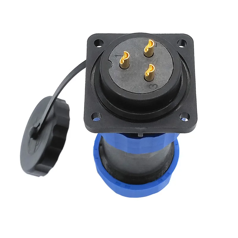 SP28 corrugated pipe waterproof connector IP68 plug and  Flange socket 2 pin 3/4/5/6/7/9/10/12/14/16/19/22/24/26Pin image 3