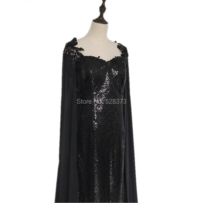 Ynqnfs md77 fotos reais elegante capa capa mangas vestidos de festa aberto volta mãe dos vestidos de noiva azul/preto cor 2019