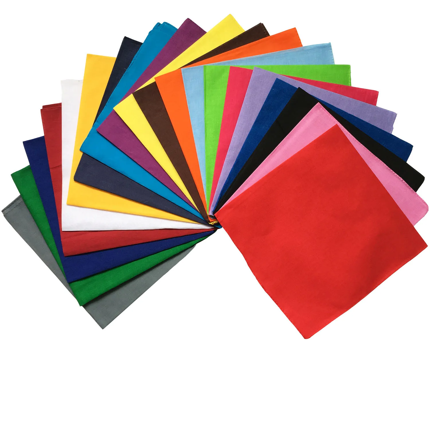 Bandana de algodão multiuso para homens, bandas de cabelo, lenço de cabeça, lenço bandana monocromática, 100% algodão, hip-hop