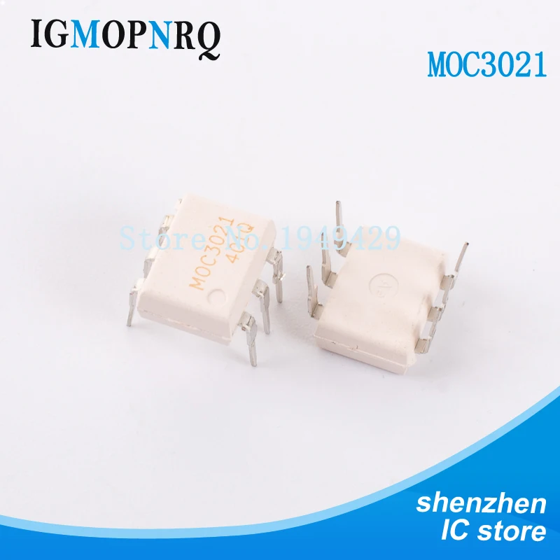 10PCS MOC3021 DIP6 Triode and SCR output optocoupler Optocoupler TRIAC New