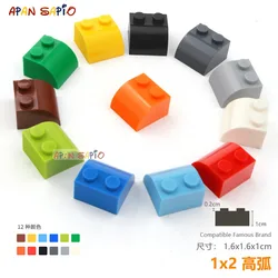 20pcs/lot DIY Blocks Building Bricks Radian 1X2 Educational Assemblage Construction Toys for Children Size Compatible With Brand