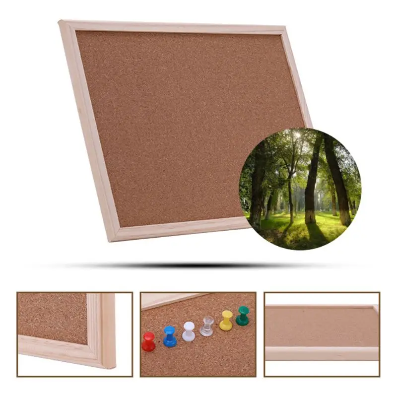 

40x30cm Cork Board Drawing Board Pine Wood Frame White Boards Home Office Decorative