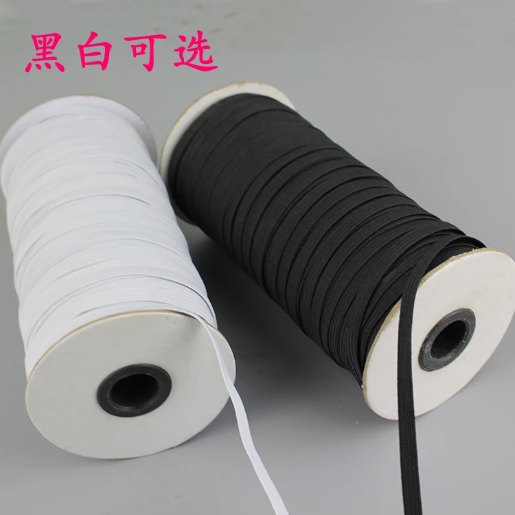 

10m/lot 1cm DIY handmade accessories white black flat elastic band Stretch Rope Bungee Cord Strings diy garment accessories993