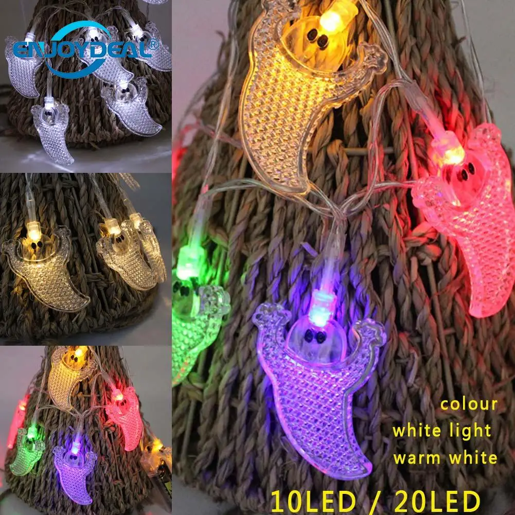 

10/20 LED big ghost shape String Light Halloween decorative string lamp festival Party Home DIY Decoration Lights AA battery