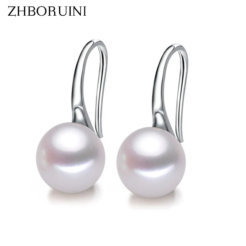 ZHBORUINI 2024 orecchini di perle di moda orecchini di cucchiaio di perle d\'acqua dolce naturali gioielli in argento Sterling 925 per regalo ragazza