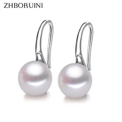 ZHBORUINI 2024 orecchini di perle di moda orecchini di cucchiaio di perle d'acqua dolce naturali gioielli in argento Sterling 925 per regalo ragazza donna