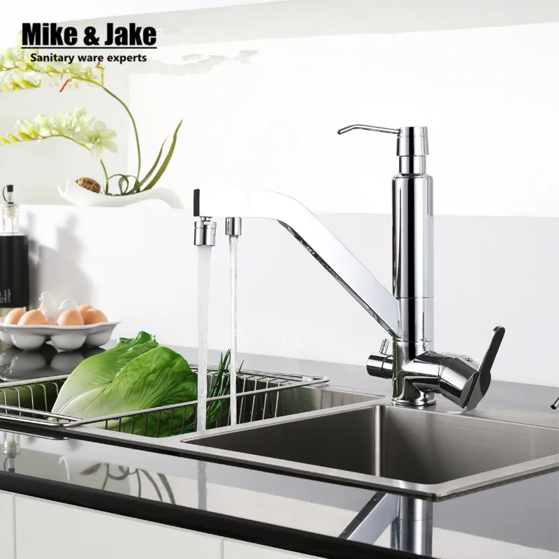 3 function kitchen faucet with water filter Torneira Cozinha Faucets 3 In1 Kitchen Faucet with soap dispenser Three Way sink Tap