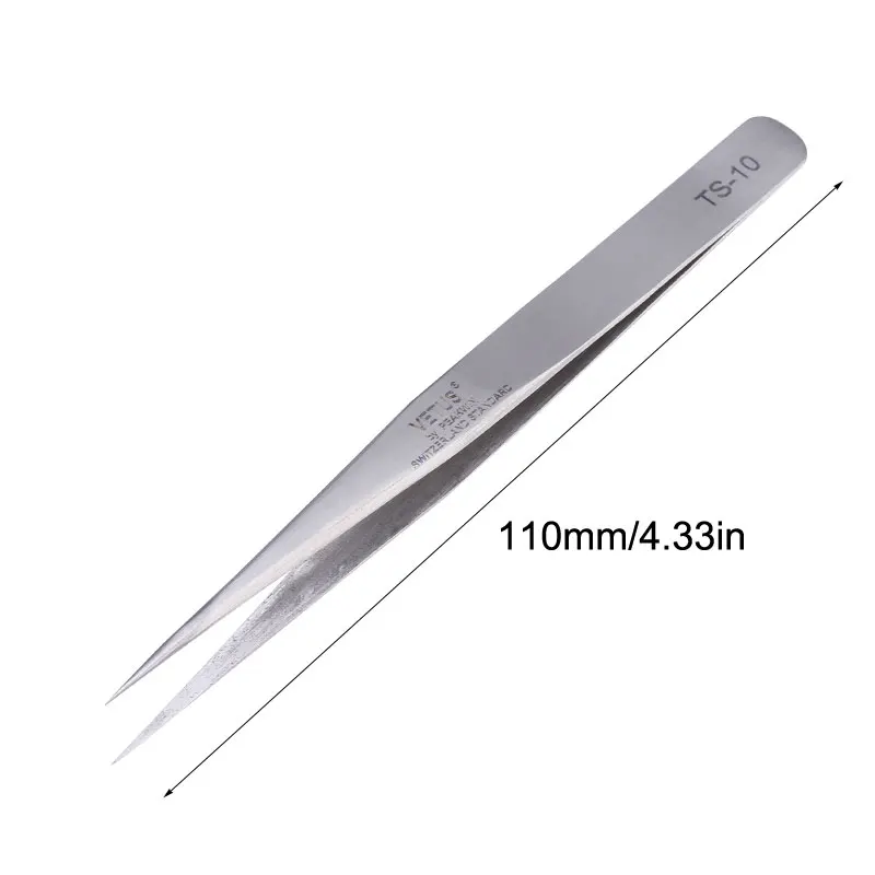 1pc TS-10 Economic Stainless Steel Tools Vetus Precision for Eyelash Extension  Ferramentas Precision Diy Tweezers Hand Tools