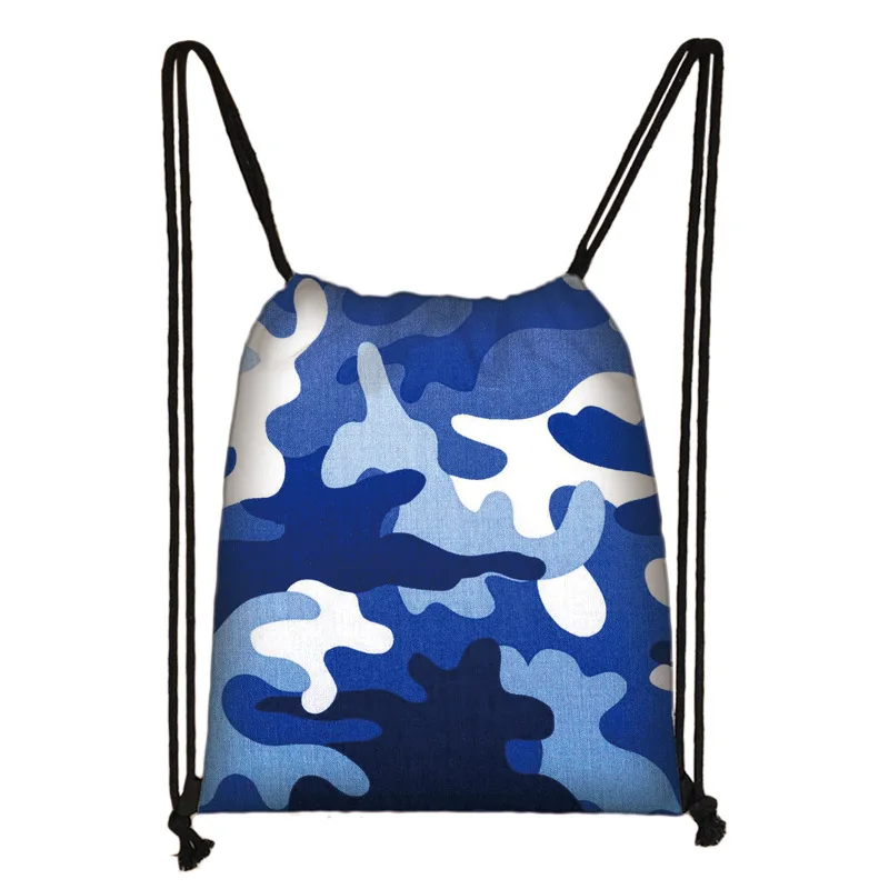 

New Fashion Camouflage Drawstring Bags Men Women Travel Shopping Bags Kids School Shoulder Bags Drawstring Storage Bags