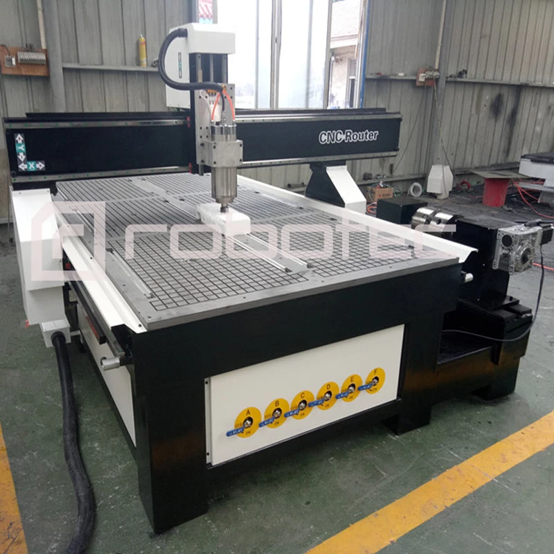 Best High Speed 3D Wood Cutting And Milling Machine 4 Axis 1325 Cnc Woodworking 1325 Cnc Router Machine With Rotary Table