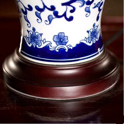 Chinese jingdezhen blue&white porcelain flower Table Lamps Retro warm cloth art E27 LED lamp for bedroom&foyer&tea table ZLTD032