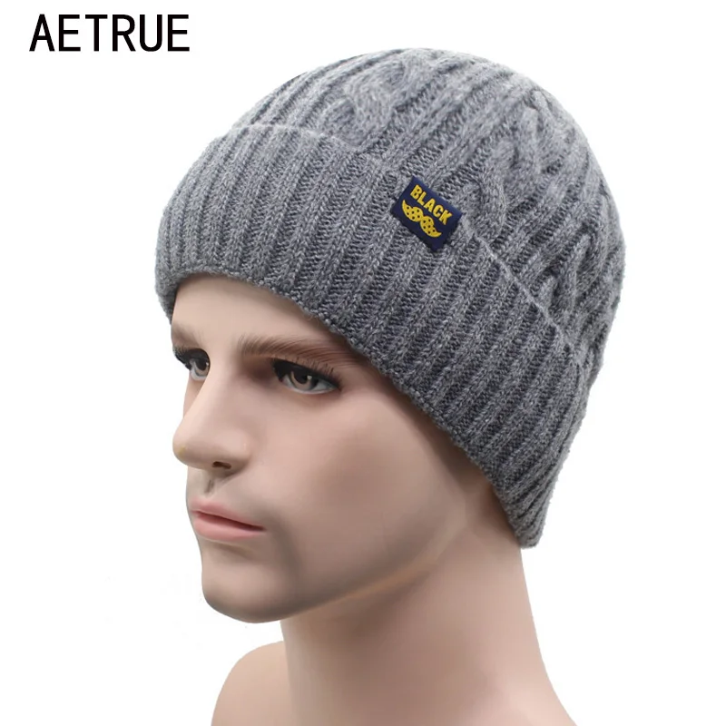 Brand Winter Beanies Men Winter Hats For Men Women Knitted Hat Bonnet Fashion Caps Skullies Black Mask Wool Cap Warm Hat 2017