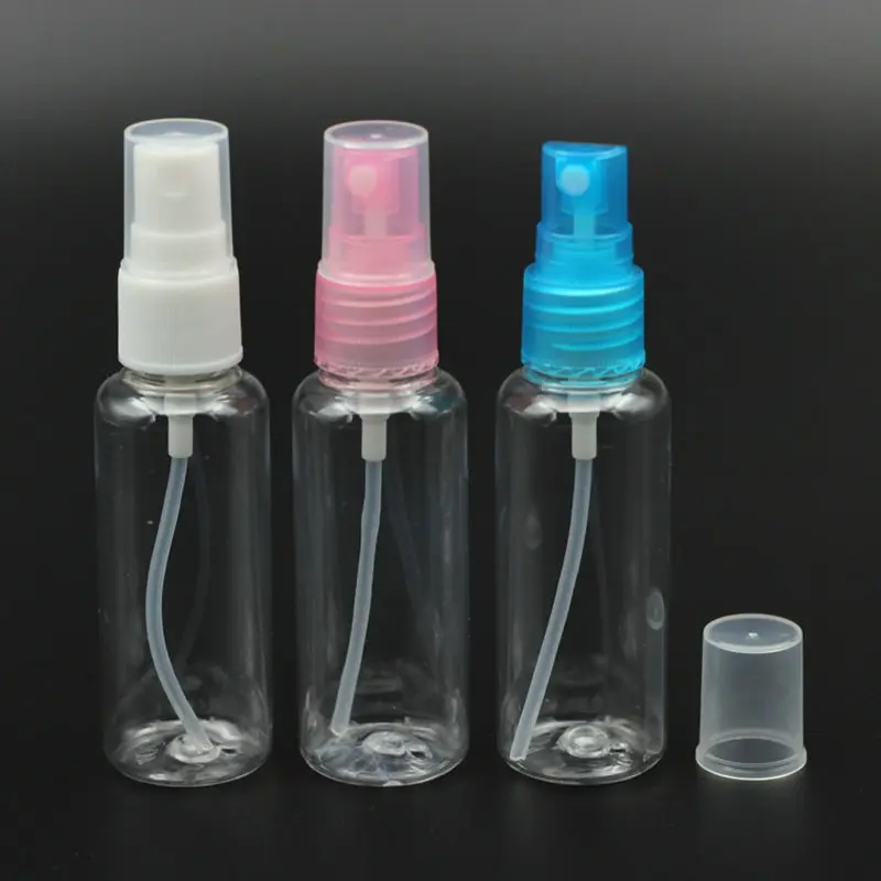 

100pcs/Lot 40ML Multicolour Cap PET Spray Pump Perfume Bottle Solid Color Water Bottle Containers Empty Perfume Spray For Travel