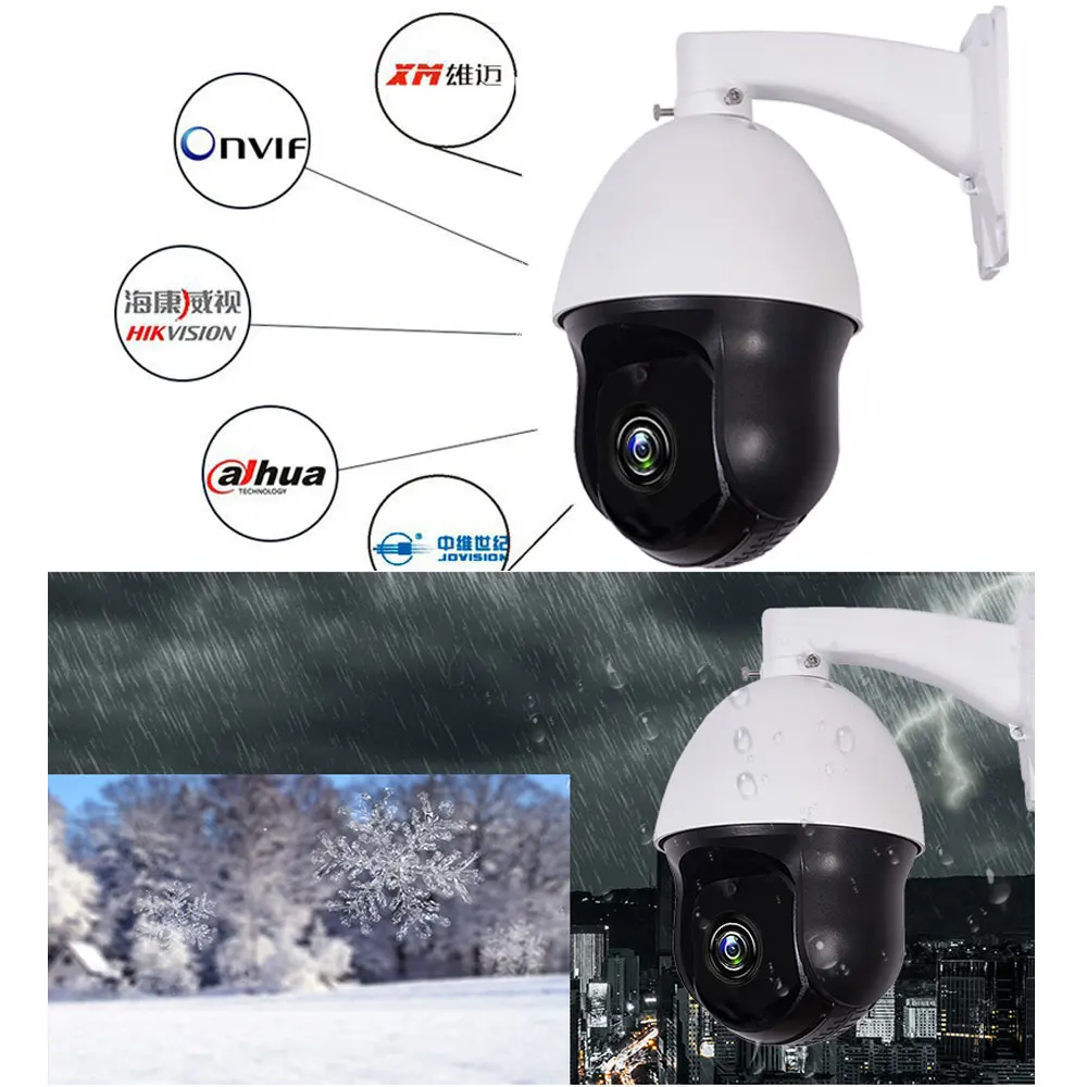 Imagem -04 - Câmeras de Vigilância por Vídeo Intempéries ao ar Livre Mini Câmera Dome 1080p Ahd Ptz Câmera 2mp 30x Zoom ir 60m 8led Cctv Segurança Ahd