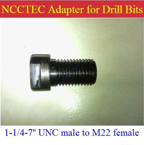 adapter connector 1-1/4-7'' UNC male to M22 female for diamond core drill bits which has 1-1/4-7'' female thread FREE shipping