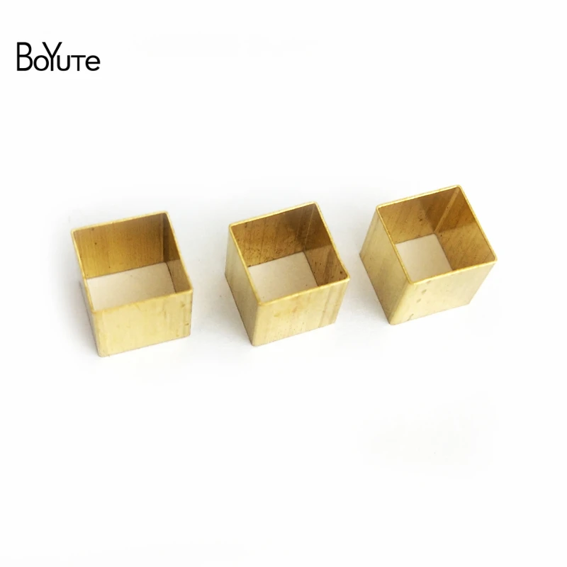 BoYuTe (100 Pieces/Lot) Metal Brass 10*10*10mm Square Tube Beads Diy Jewelry Accessories Wholesale