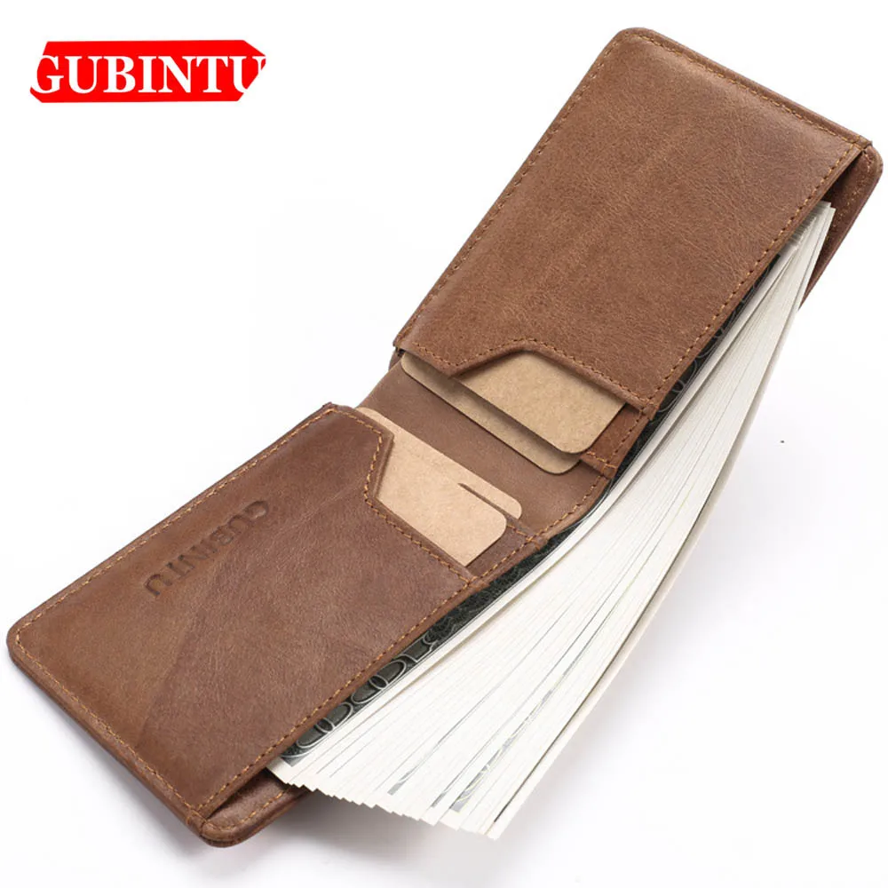 Gubintu Thin Genuine Leather Men Wallets Card Holder Multifunctional Slim Brand Men Purse Business High Quality Men Wallets