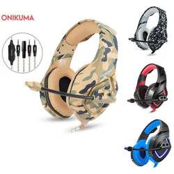 ONIKUMA K1 Camouflage Gaming Headset Dee Bass Game Headphones PS4 Earphones with Mic fro PC Moblie Phone New Xbox Tablet