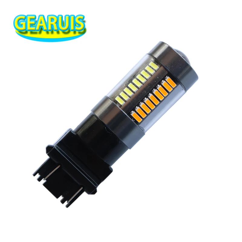 100pcs Dual Switchback LED T25 3157 1157 BAY15D 60 SMD 4014 led T20 7443 Color White Amber Driving DRL Turn Signal Light 12V