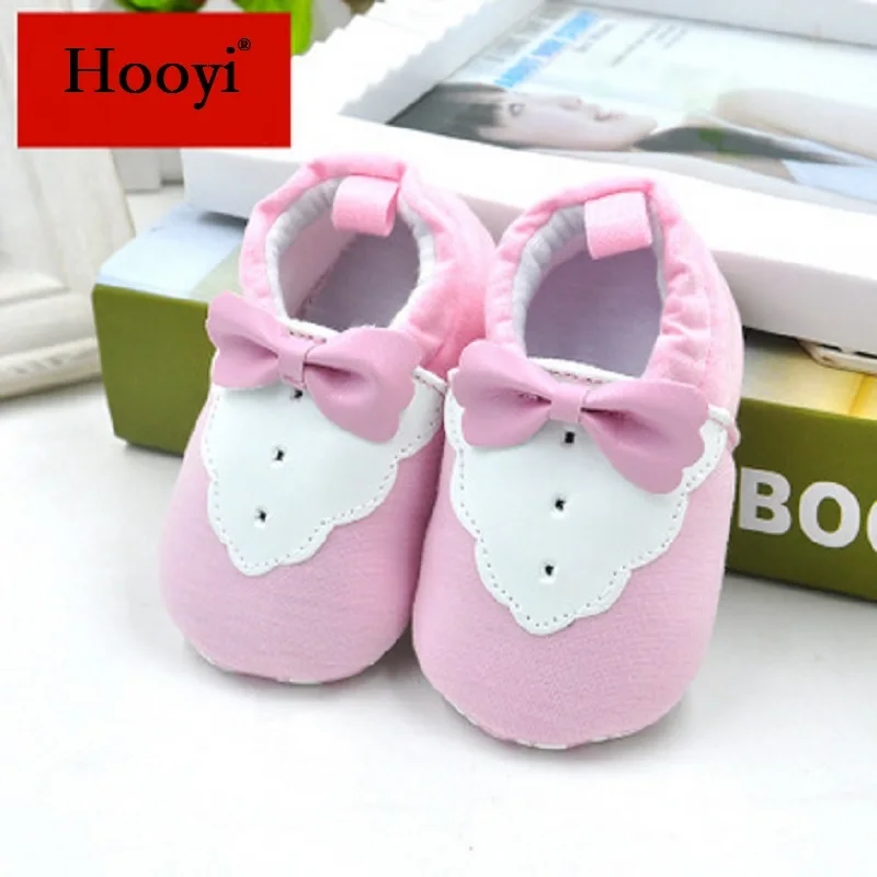 

Hooyi Fashion Baby Girl Shoes Infant Slippers Pink Bowtie Bebe First Walkers Soft Sole Anti-Slip Newborn Sneakers baby moccasins