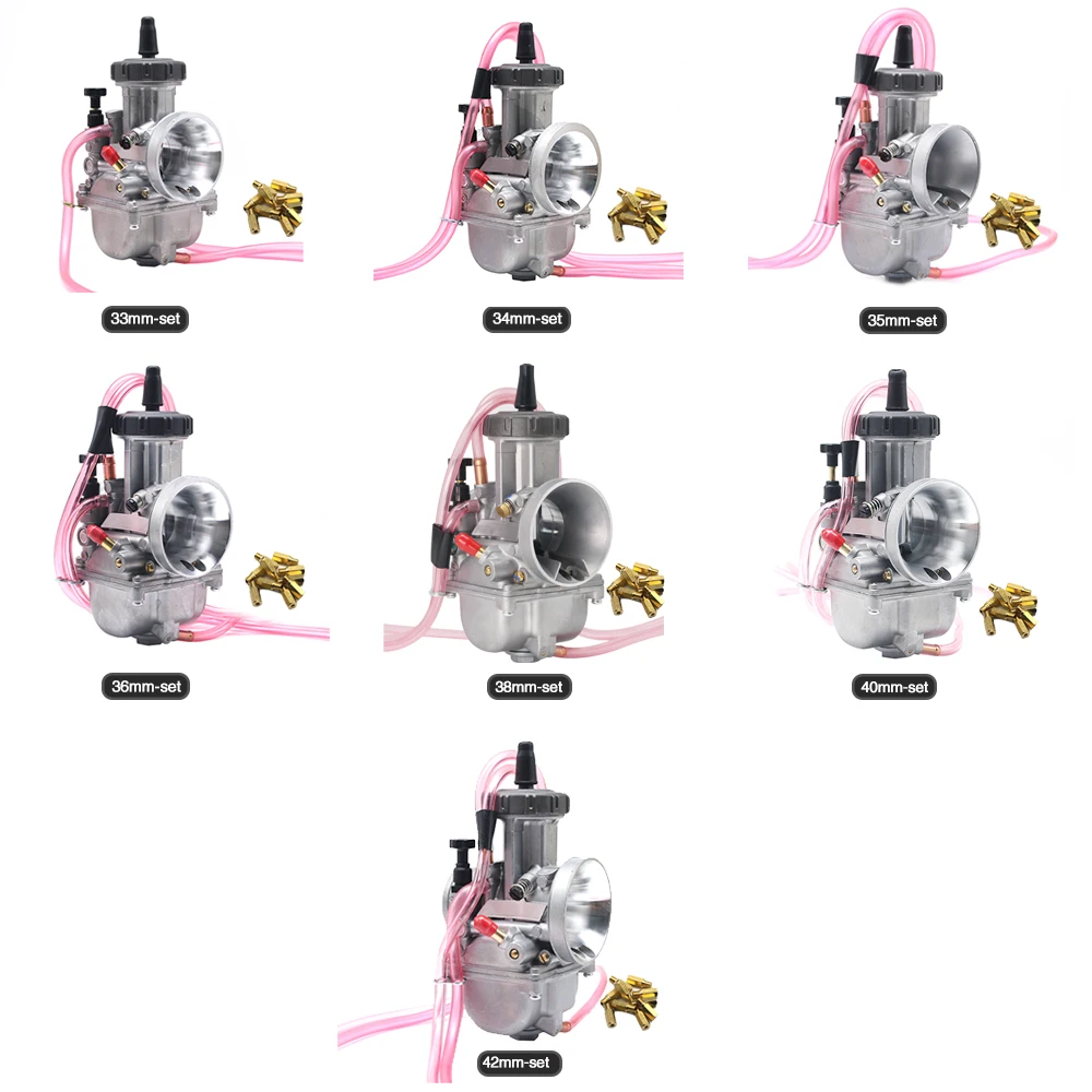 Sclmotos- PWK 33 34 35 36 38 40 42mm Carburetor Carb With Main Jet fit 2T 4T Motorcycle ATV Buggy Quad Go Kart Dirt Bike Racing