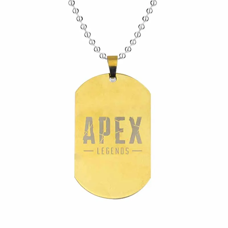 Hot FPS Game Apex Legends Necklace Fashion Stainless Steel Dog Tag Shape Logo Engraved  Pendant Necklaces Gift Souvenirs Jewelry